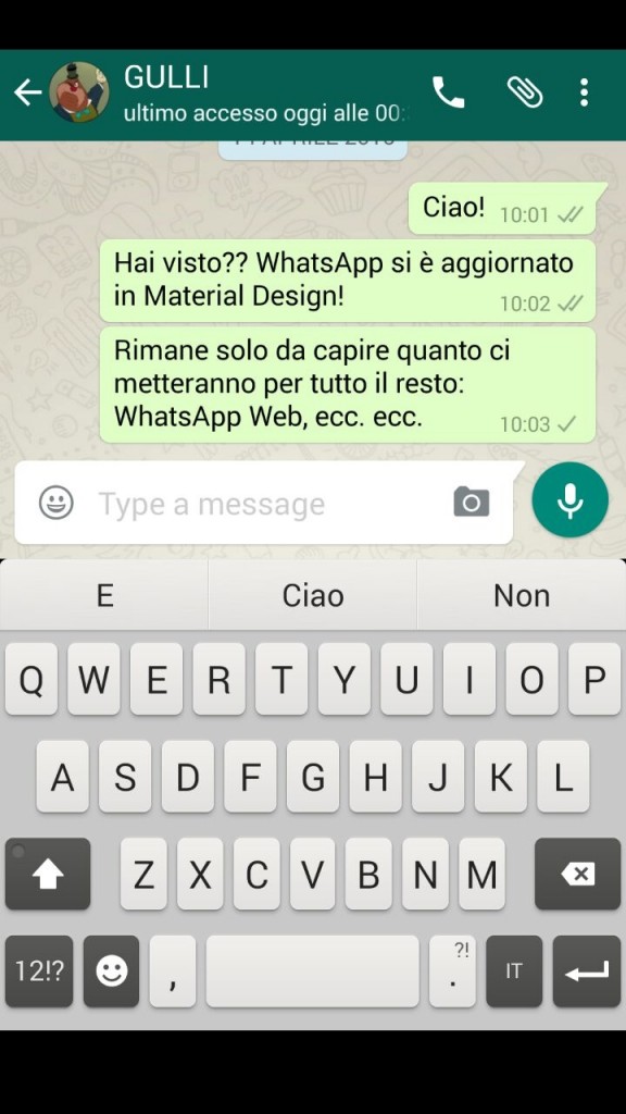 WhatsApp in Material Design 4